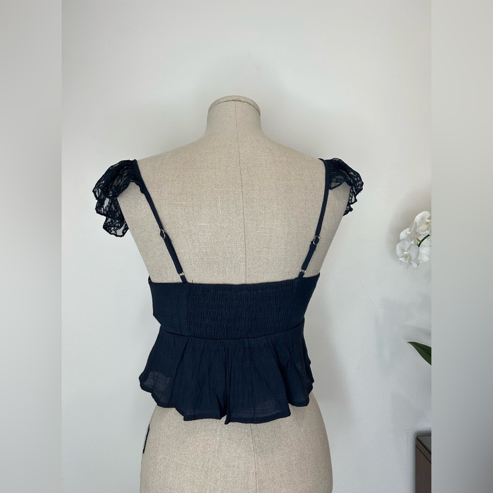 BEVERLY AND BECK - Navy Lace Babydoll Camisole Top Size XS - Picture 3 of 12